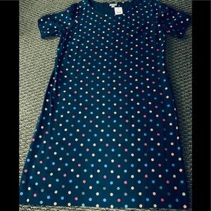 NWT J.Jill Blue/Multicolor Polka-Dot Dress (Sz 12)